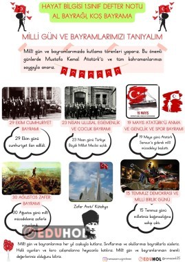 1.SINIF HAYAT BİLGİSİ AL BAYRAĞINI KOŞ BAYRAMA DERS NOTU