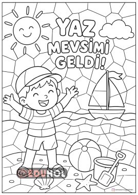 1.SINIF YAZ MEVSİMİ GELDİ MOZAİK BOYAMA SAYFASI