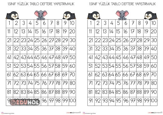 1.SINIF YÜZLÜK TABLO DEFTERE YAPIŞTIRMALIK ( 2KİŞİLİK)