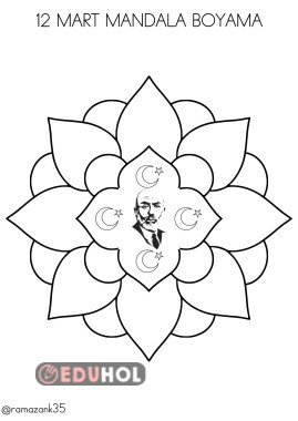 12 MART İSTİKLAL MARŞININ KABULÜ MANDALA BOYAMA ÇALIŞMASI