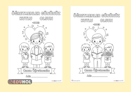 24 KASIM ÖĞRETMENLER GÜNÜ HEDİYE BOYAMA SAYFASI