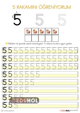 5 RAKAMINI ÖĞRENİYORUM ETKİNLİĞİ