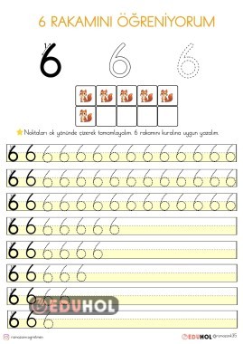 6 RAKAMINI ÖĞRENİYORUM ETKİNLİĞİ