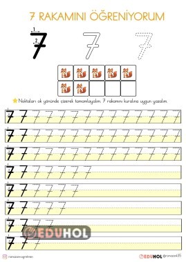 7 RAKAMINI ÖĞRENİYORUM ETKİNLİĞİ