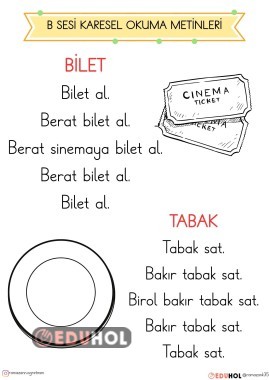 B SESİ KARESEL OKUMA METİNLERİ