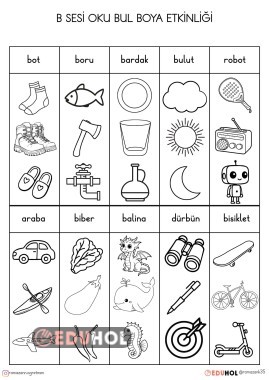 B SESİ OKU BUL BOYA ETKİNLİĞİ