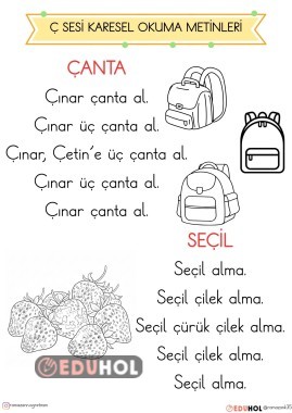 Ç SESİ KARESEL OKUMA METİNLERİ