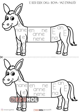 E SESİ EŞEK OKU-YAZ-BOYA KATLA ETKLİNLİĞİ