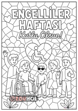 ENGELLİLER HAFTASI MOZAİK BOYAMA SAYFASI