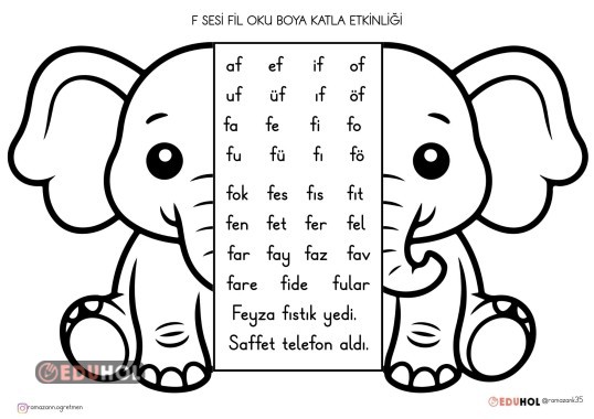 F SESİ FİL OKU BOYA KATLA ETKİNLİĞİ