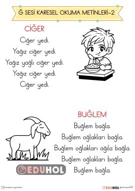 Ğ SESİ KARESEL OKUMA METİNLERİ-2