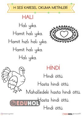 H SESİ KARESEL OKUMA METİNLERİ