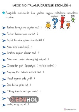 KARIŞIK NOKTALAMA İŞARETLERİ ETKİNLİĞİ-4