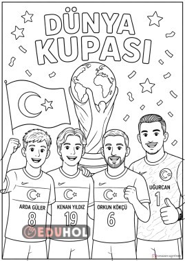 MİLLİ TAKIM DÜNYA KUPASI BOYAMA GÖRSELİ