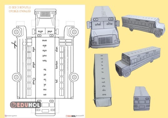 O SESİ 3 BOYUTLU OTOBÜS MAKETİ ETKİNLİĞİ