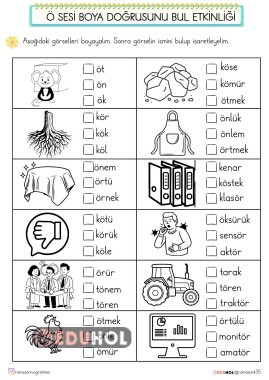 Ö SESİ BOYA - OKU GÖRSELİN İSMİNİ BUL ETKİNLİĞİ