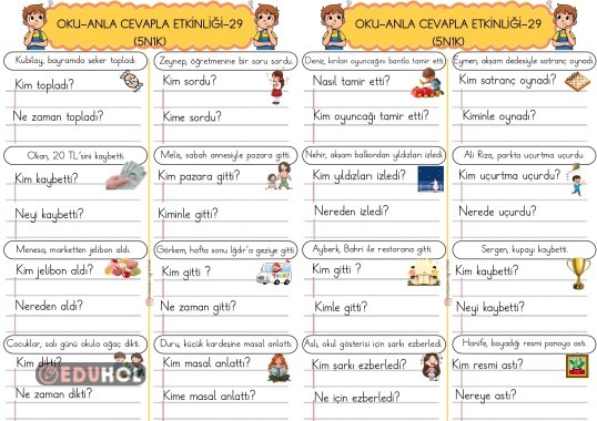 OKU-ANLA CEVAPLA (5N1K) ETKİNLİĞİ-29