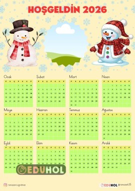 RESİMLİ 2026 YILI DUVAR TAKVİMİ