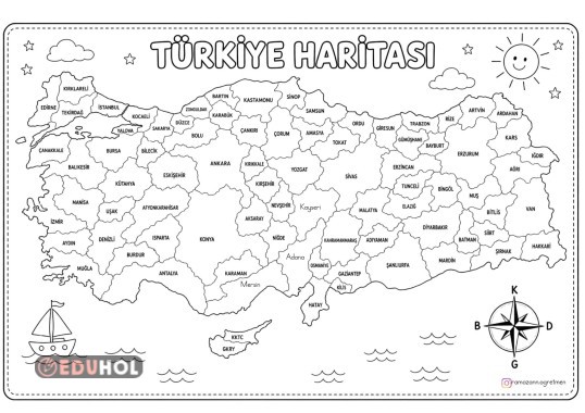 TÜRKİYE HARİTASI İLLER BOYAMA ÇALIŞMASI