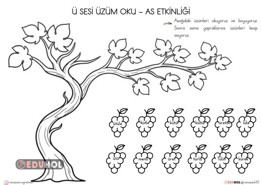 Ü SESİ ÜZÜM BOYA- OKU-AS ETKİNLİĞİ