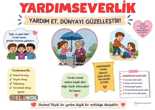 YARDIMSEVERLİK DEĞERLER EĞİTİMİ PANOSU