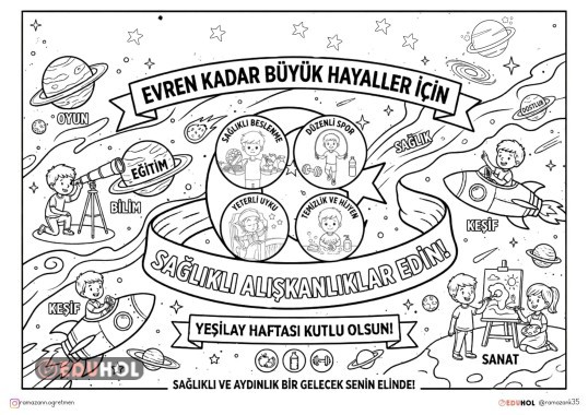 YEŞİLAY HAFTASI HARİKA BOYAMALAR 7 ADET