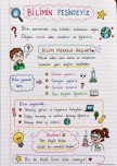 1.SINIF HAYAT BİLGİSİ BİLİMİN PEŞİNDEYİZ DEFTER NOTU