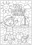 1.SINIF YAZ MEVSİMİ GELDİ MOZAİK BOYAMA SAYFASI