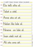 O HARFİ CÜMLE OKUMA YAZMA ÇALIŞMASI