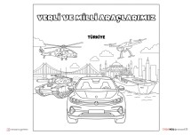 YERLİ MALI HAFTASI YERLİ VE MİLLİ ARAÇLARIMIZ BOYAMA SAYFASI