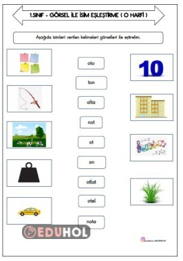 1.SINIF - O HARFİ EŞLEŞTİRME ETKİNLİĞİ