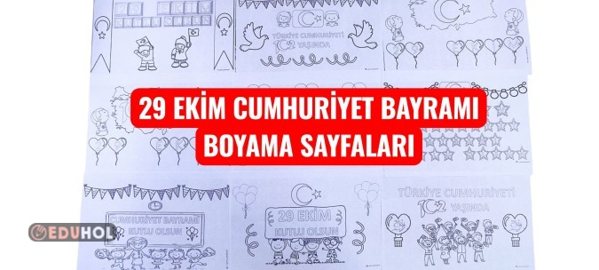29 EKİM CUMHURİYET BAYRAMI BOYAMA SAYFALARI(9 ADET)