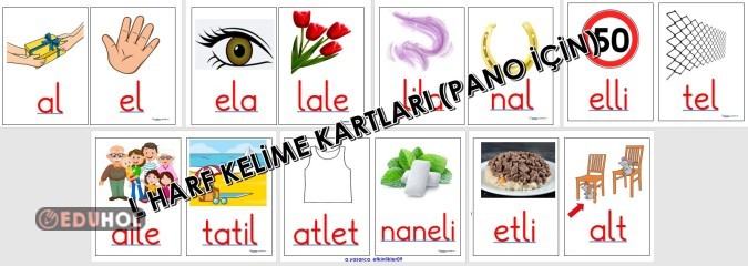 L HARF KELİME KARTLARI (SINIFA ASMAK İÇİN)