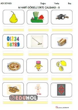 M HARFİ GÖRSELLİ DİKTE ÇALIŞMASI-8