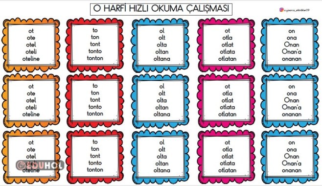 O HARFİ GENİŞLEYEN HIZLI OKUMA ÇALIŞMASI