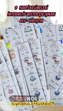 O HARFİ İnteraktif Defter Çalışmaları (Kes Deftere Yapıştır)