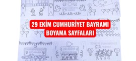29 EKİM CUMHURİYET BAYRAMI BOYAMA SAYFALARI(9 ADET)
