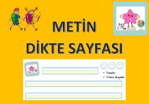 1. SINIF METİN  DİKTE ÇALIŞMA SAYMASI