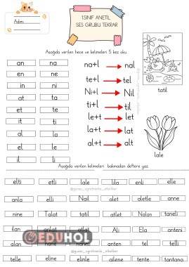 1.Sınıf ANETİL Tekrar ve ödev