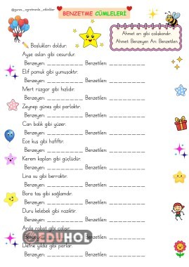 1.Sınıf Benzetme Cümleleri