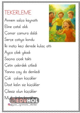 1.SINIF Ç SESİ OKUMA ANLAMA ETKİNLİKLERİ