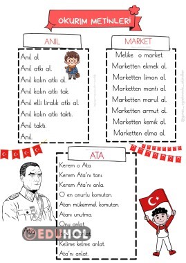 1.SINIF OKURIM METİNLERİ VE HECE TABLOSU