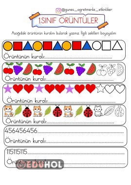 1.SINIF ÖRÜNTÜ VE RİTMİK SAYMA ÇALIŞMA