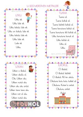 1.SINIF U SESİ  HIZLI OKUMA METİNLERİ