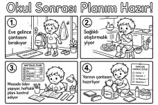 Okul sonrası planım boyama