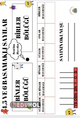 4 5 6 basamaklı sayılar genel tekrar yaz sil