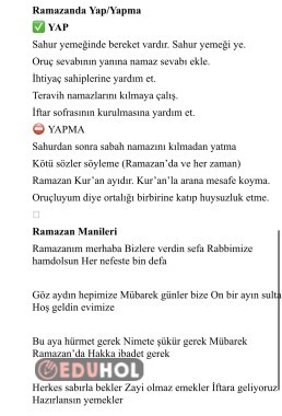 Ramazan etkinlik sunucu metni ve metinler