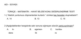 Konu Değerlendirme Testi