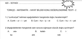 Tüm Dersler Değerlendirme Soruları