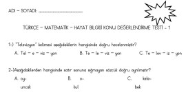 Tüm Dersler Değerlendirme Soruları